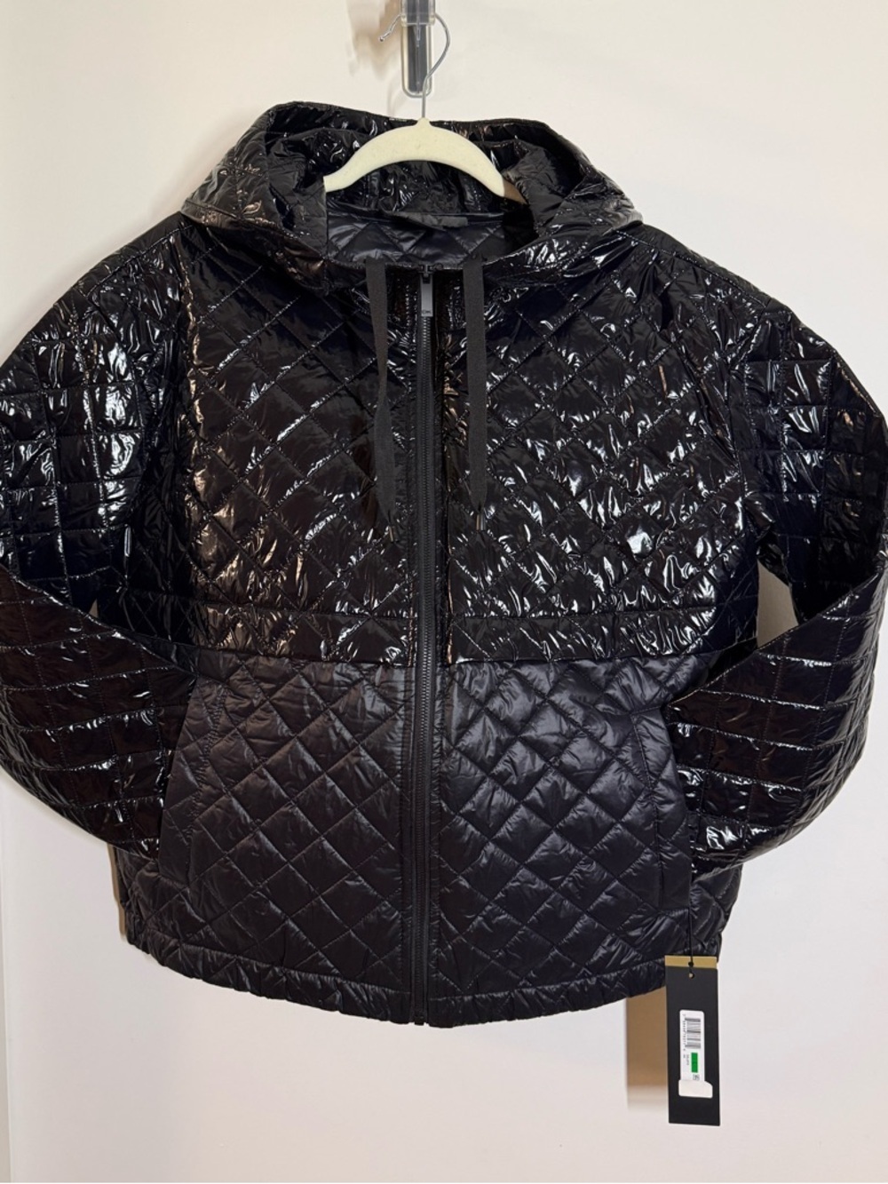 Donna Karan Quilted Hooded Puffer Jacket - Black